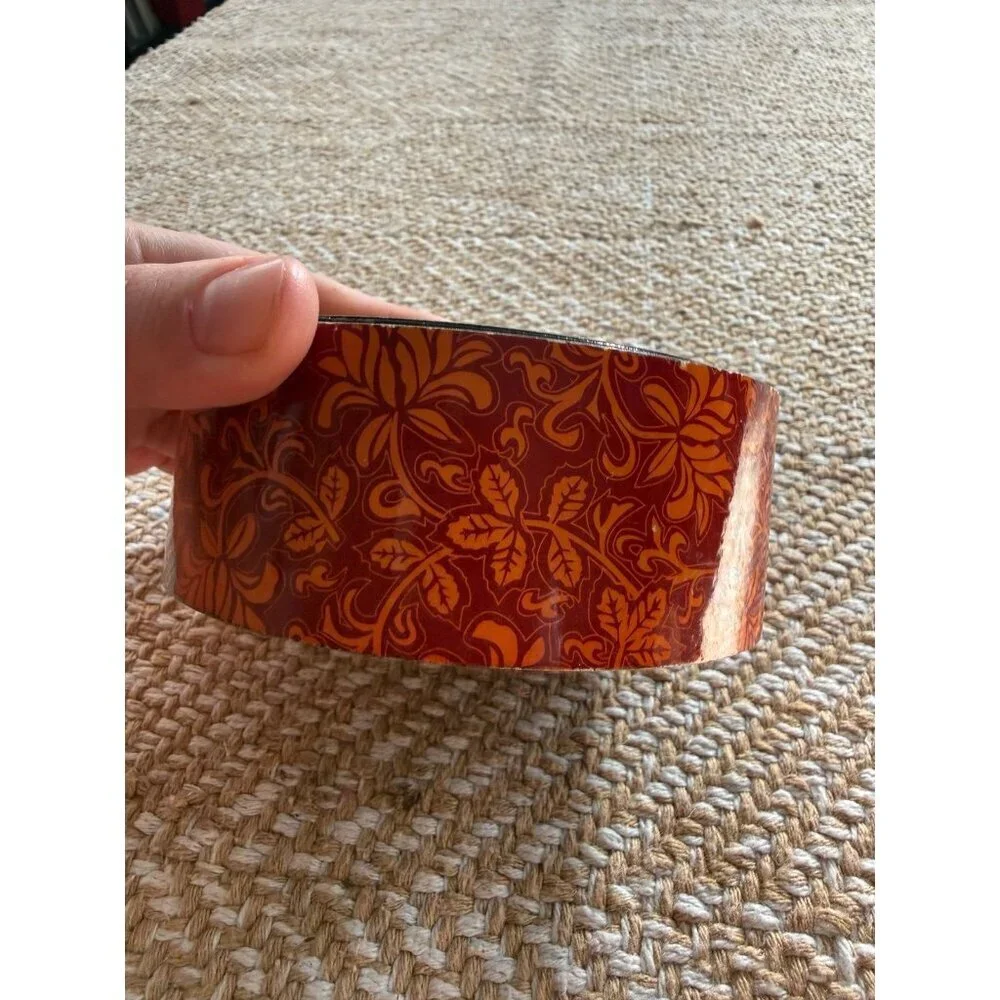 Amber orange & black coaster set